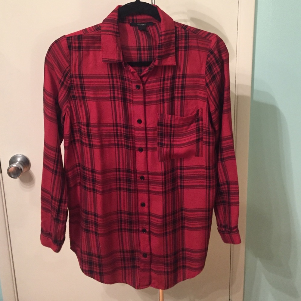 Fitted Red and Black Flannel