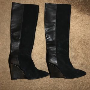 Ted Baker Wedge Boots leather and suede