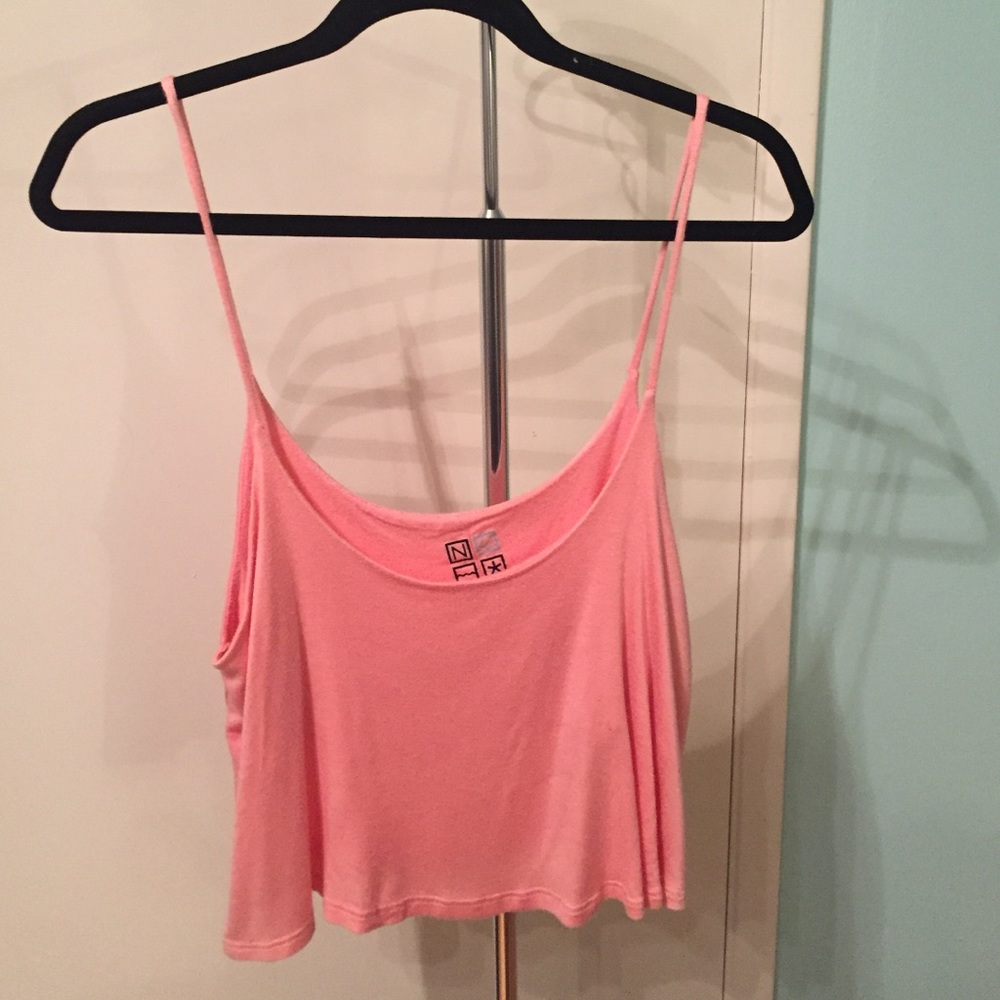 Flowy light pink spaghetti strap tank top
