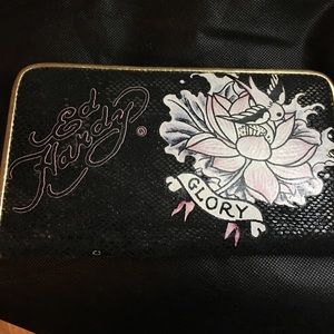 Hot Ed Hardy Cherry Blossom Zip Around Wallet