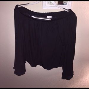 Black off the shoulder top
