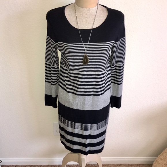 MICHAEL Michael Kors Dresses & Skirts - Michael Kors Sweater Dress Gray and Navy Blue Sz M