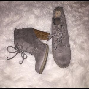 grey lace-up booties