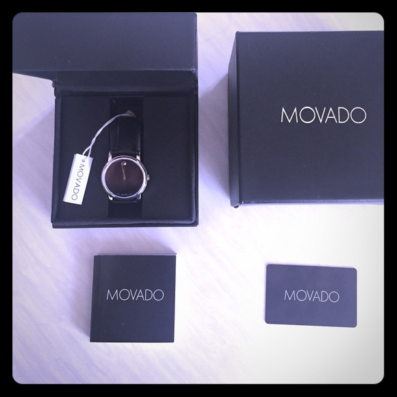 Movado Accessories - Mavado Museum Black Dial Black Leather Strap