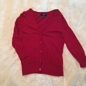 Women's red cardigan