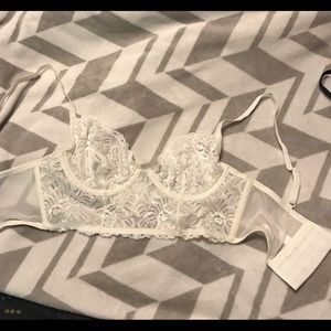 White laced bralette