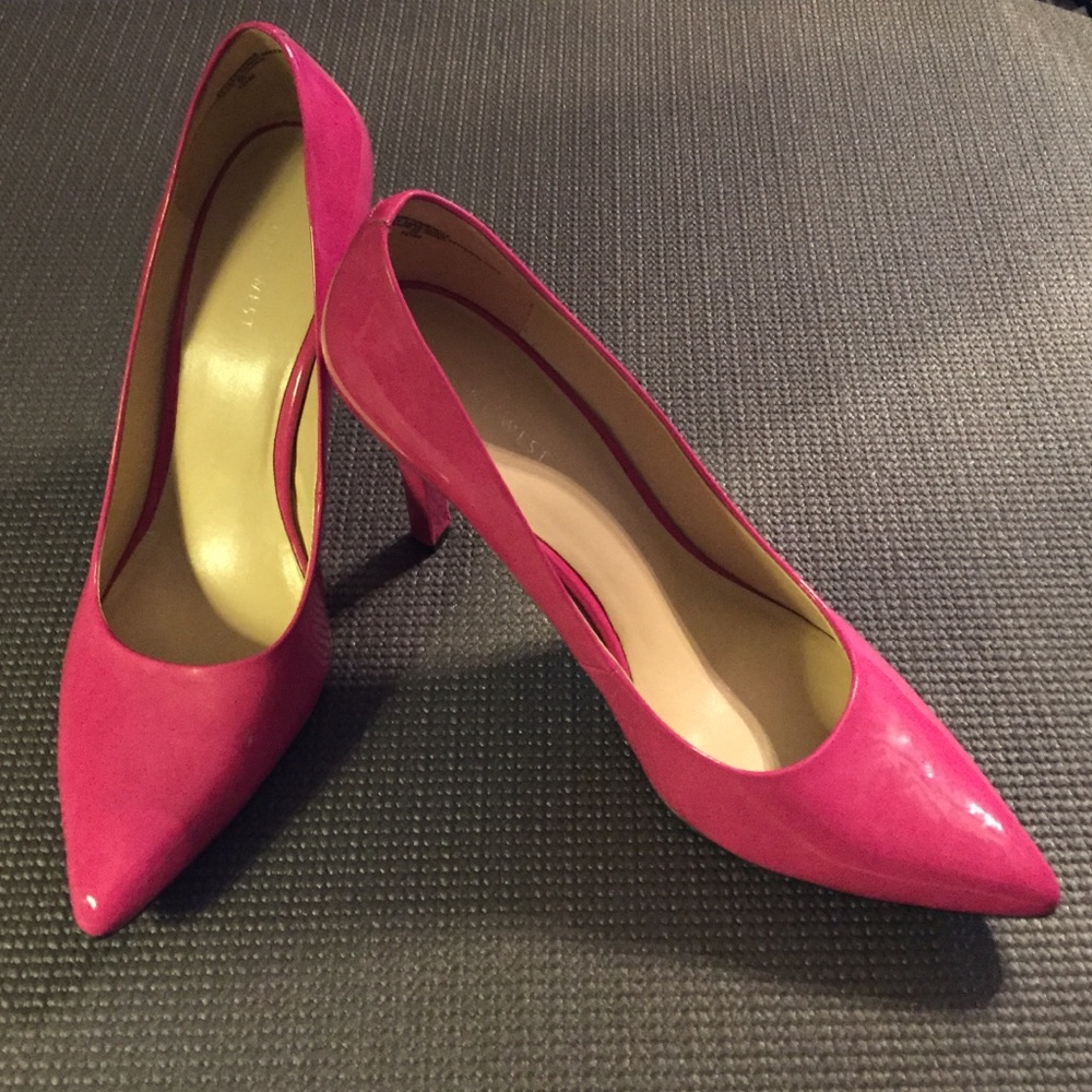Used Nine West Gwendle Pink Patent Size 10 Heels. - Picture 1 of 10