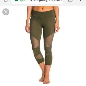 Olive green mesh leggings (not LULU) onzie