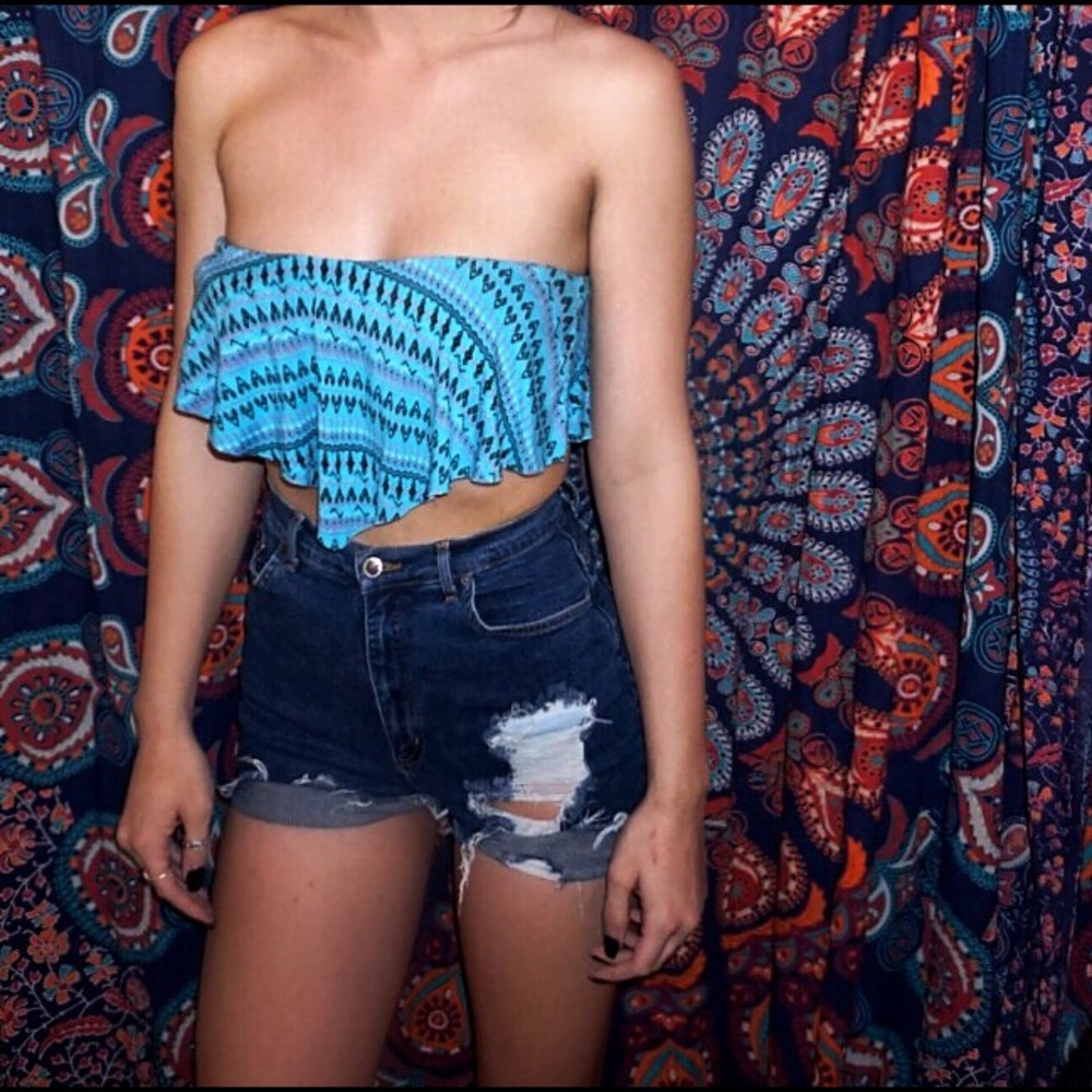 Aztec Print Crop Top