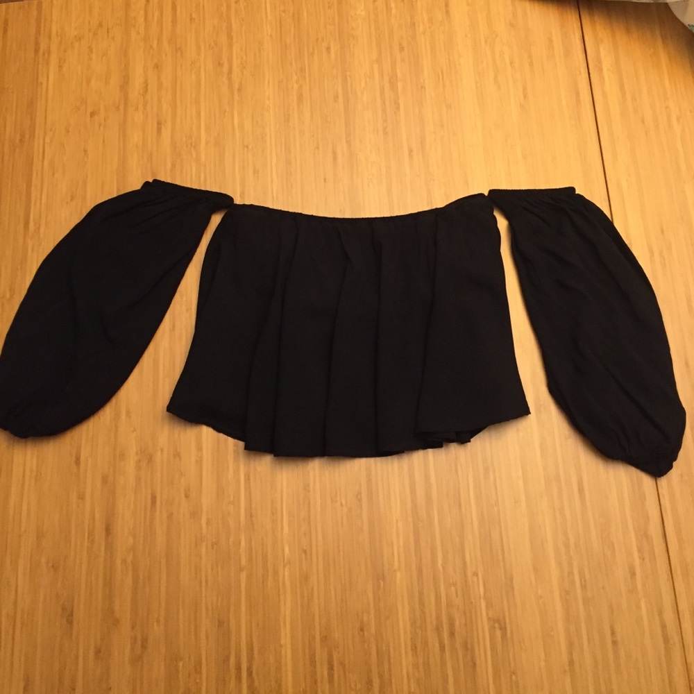 Black off the shoulder crop top
