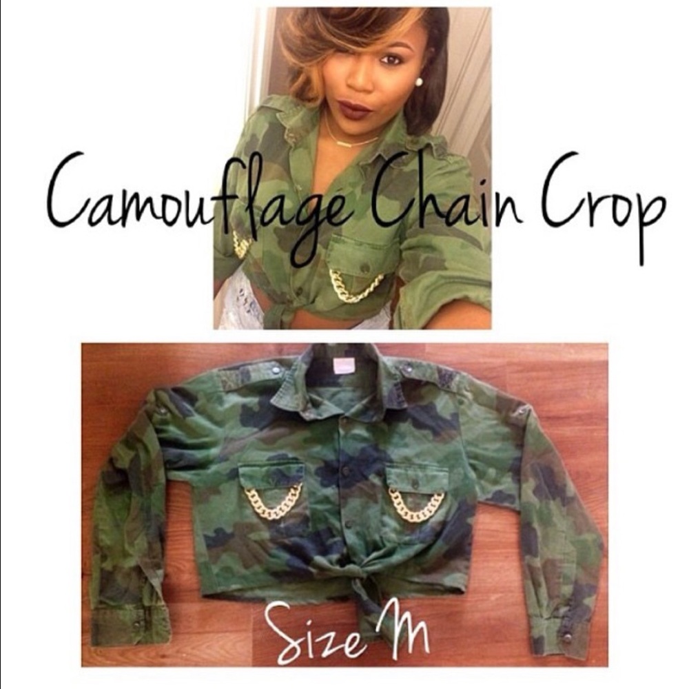 Long sleeve Camo crop top