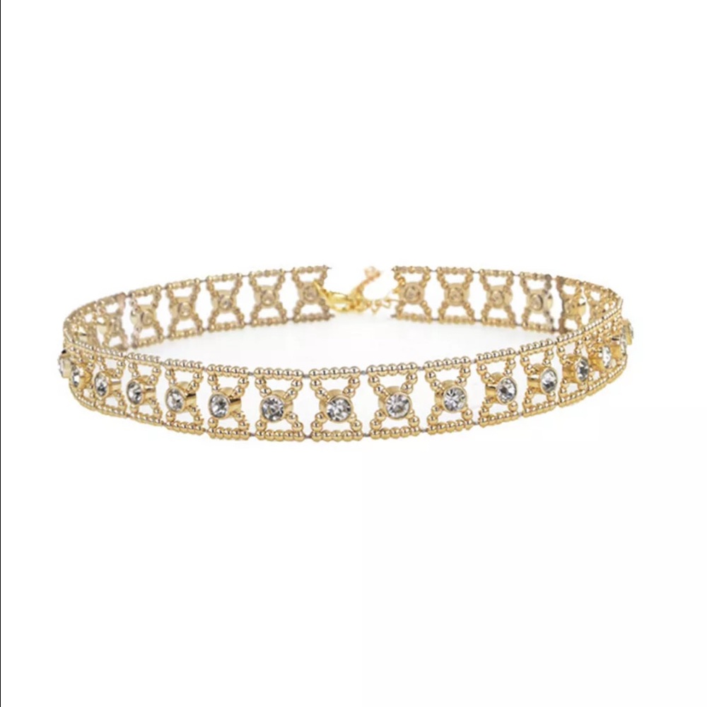 Delicate Crystal Rhinestone Bow Choker