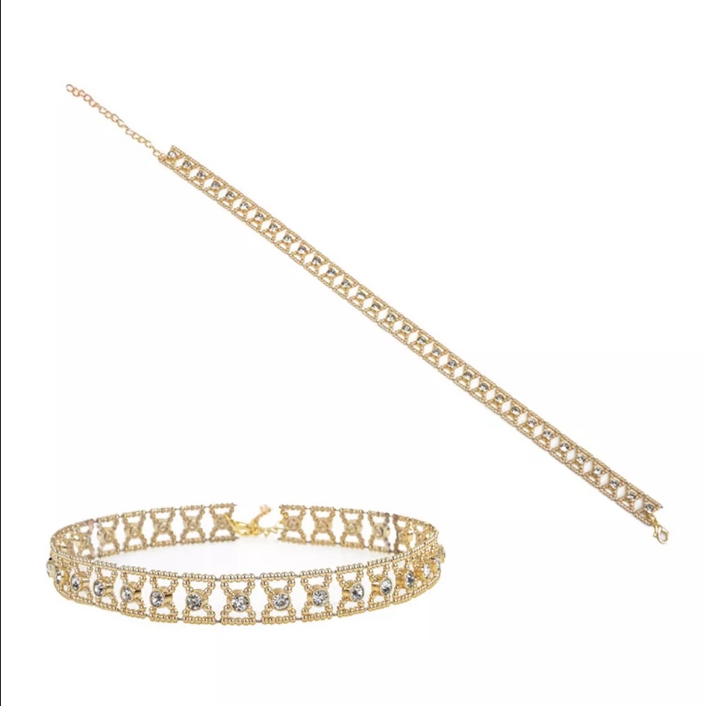 Delicate Crystal Rhinestone Bow Choker - Picture 2 of 2