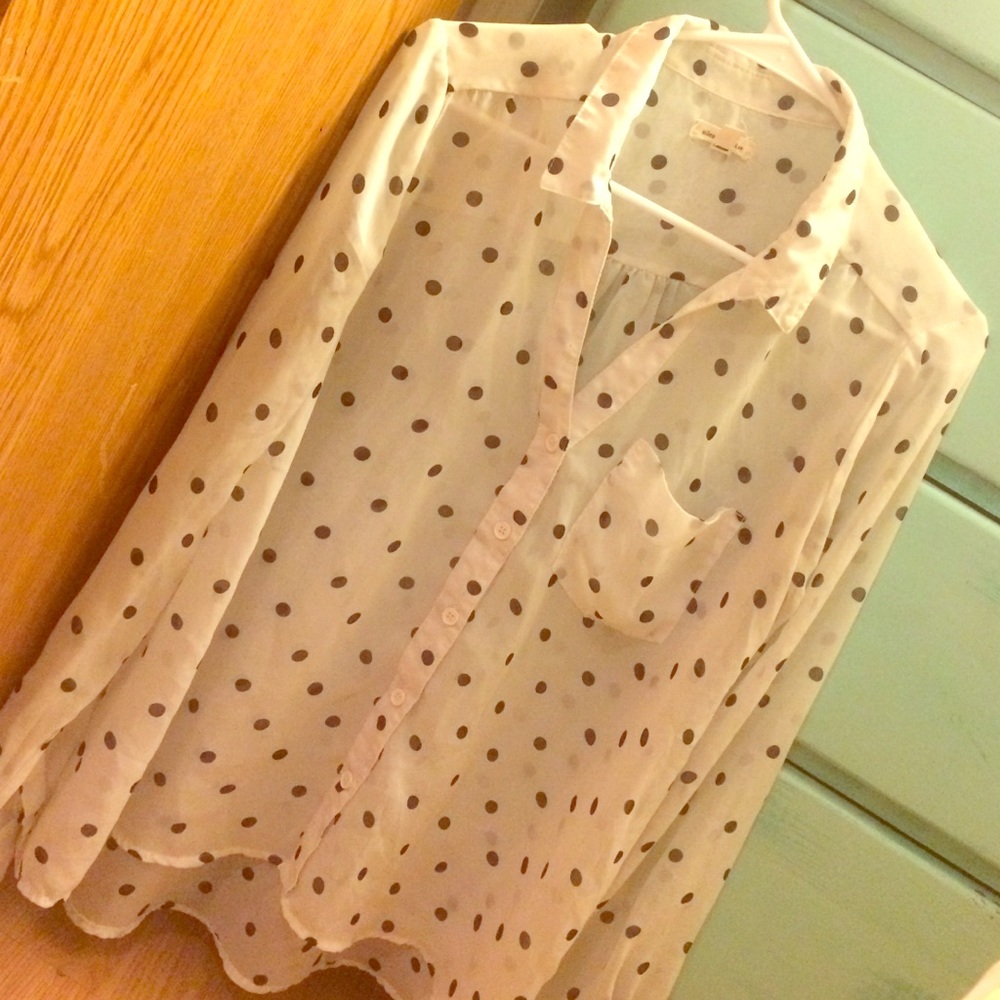 ⚫️⚪️Urban Outfitters B/W Polka Dot Blouse ⚫️⚪️