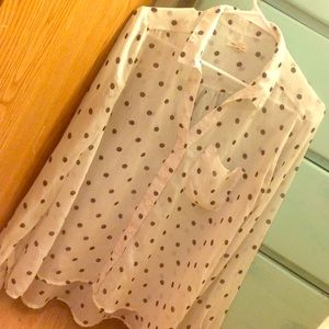 ⚫️⚪️Urban Outfitters B/W Polka Dot Blouse ⚫️⚪️