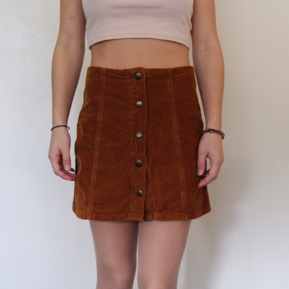 Top shop corduroy button up skirt
