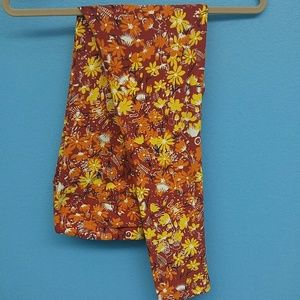 NWT LuLaRoe TC Leggings Brick red orange floral