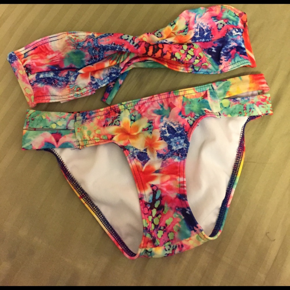 👙 Psychedelic Neon Tie-dye bikini