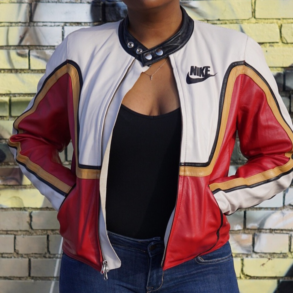 Vintage Nike Leather Motorcycle Jacket