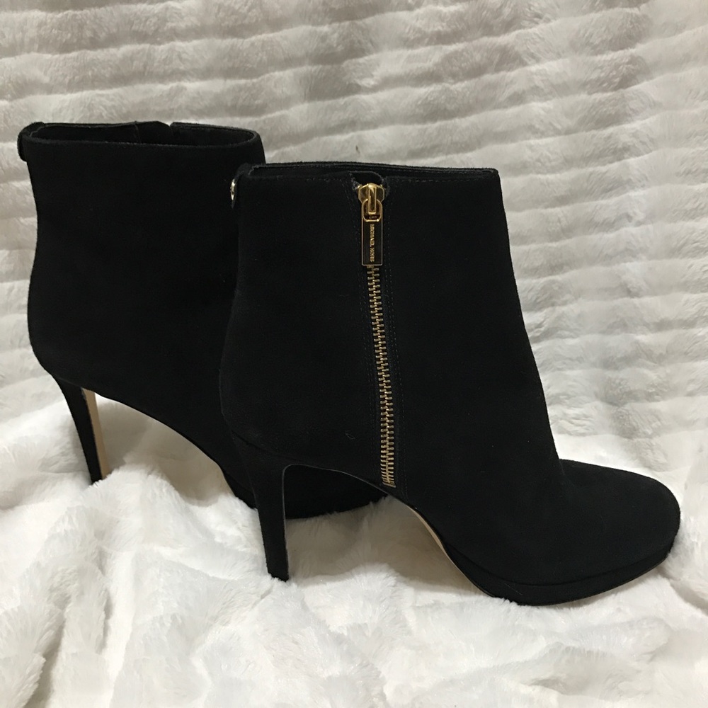 Michael Kors "Sammy" Black Suede Ankle Boots