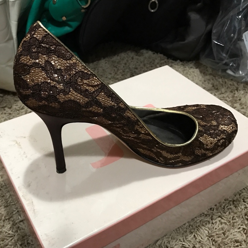 J Lo Bronze & Gold Heels Size 10