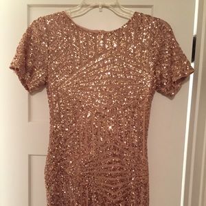 Fun rose gold sequin cocktail dress