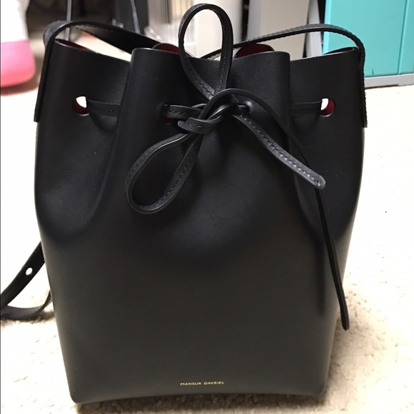 Mansur Gavriel Handbags - Mansur Gavriel  mini bucket black/Flamma