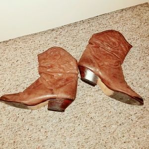 Vintage Ruched Ankle Boots