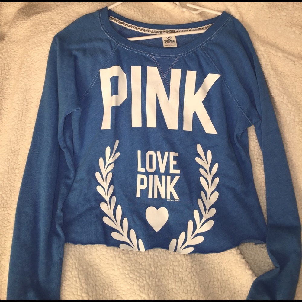 Blue cut off PINK sweater