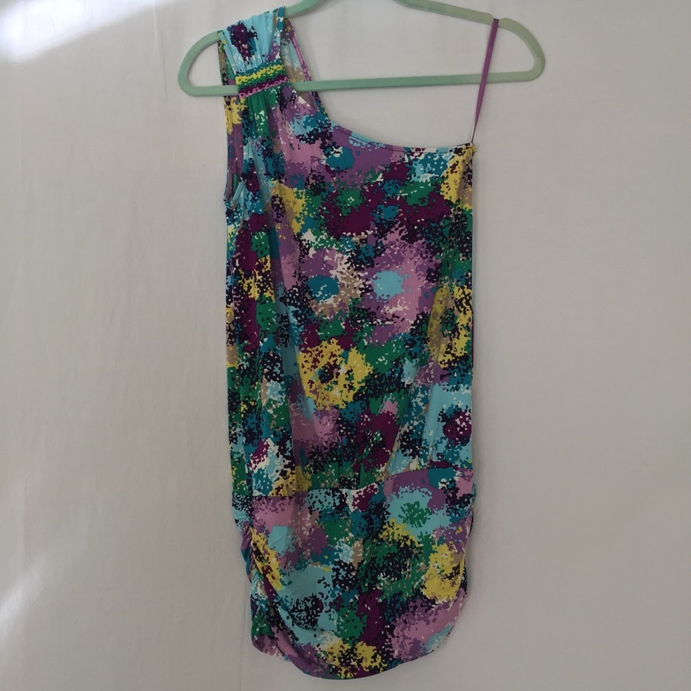 SOLD BCBG one shoulder mini dress tunic Size XXS