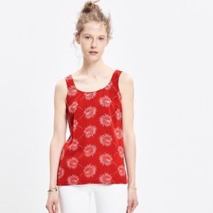 Madewell silk lookout bow-back tank, size small