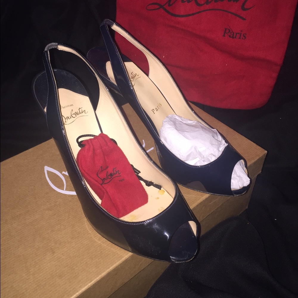 Christian Louboutin navy pumps