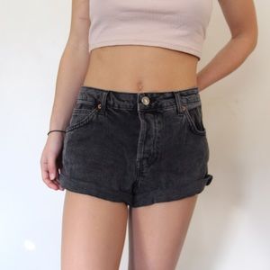 Black Topshop button up denim shorts