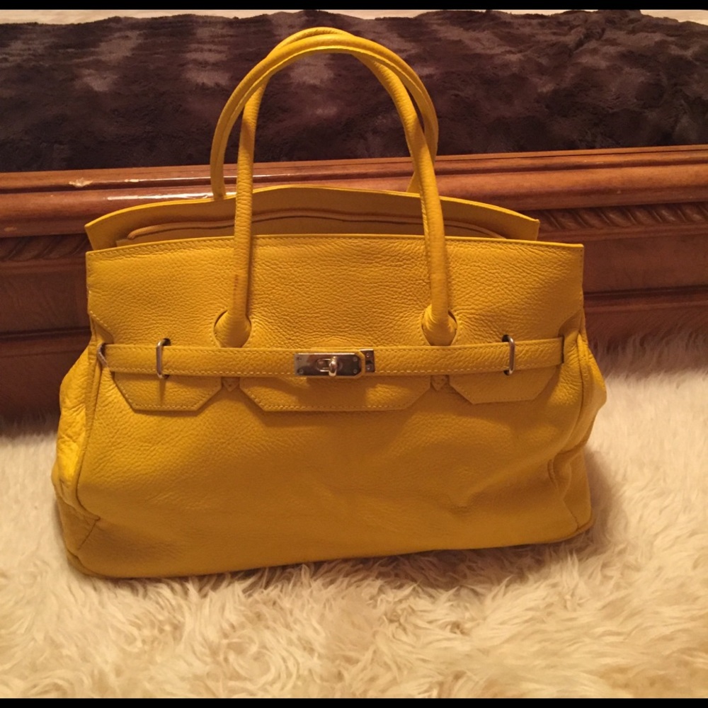 Yellow Genuine leather bag