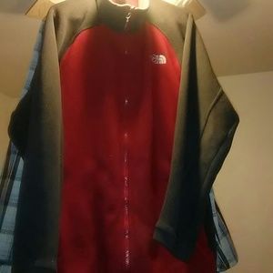 Red and Grey The North Face Fleece / coat
