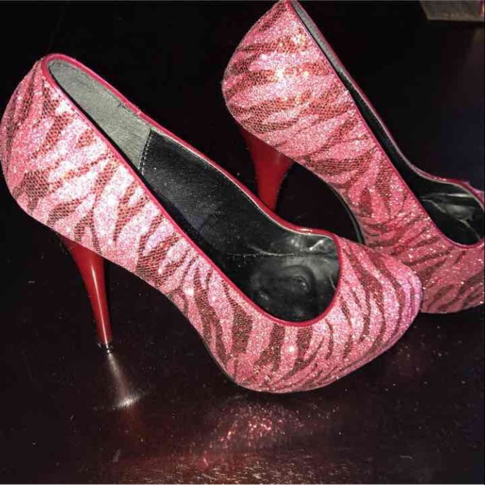 Sexy Red Zebra Print Stilettos