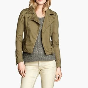 Olive Green H&M Biker Style Jacket | Size M