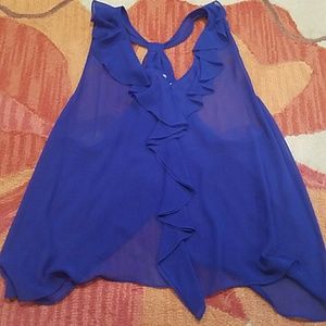 Blue sheer tank top.  NWT