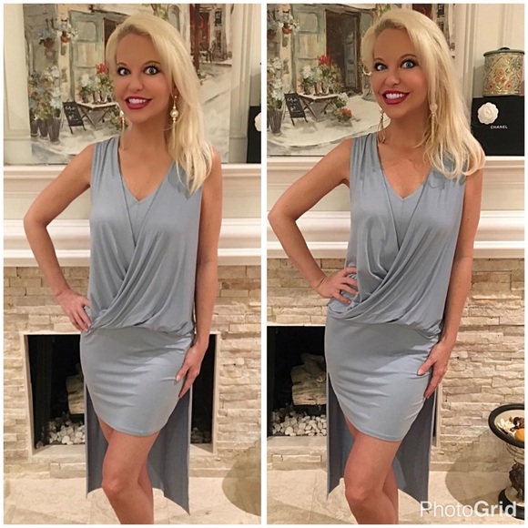 🎉flattering drape front hi lo dress! - Picture 2 of 3