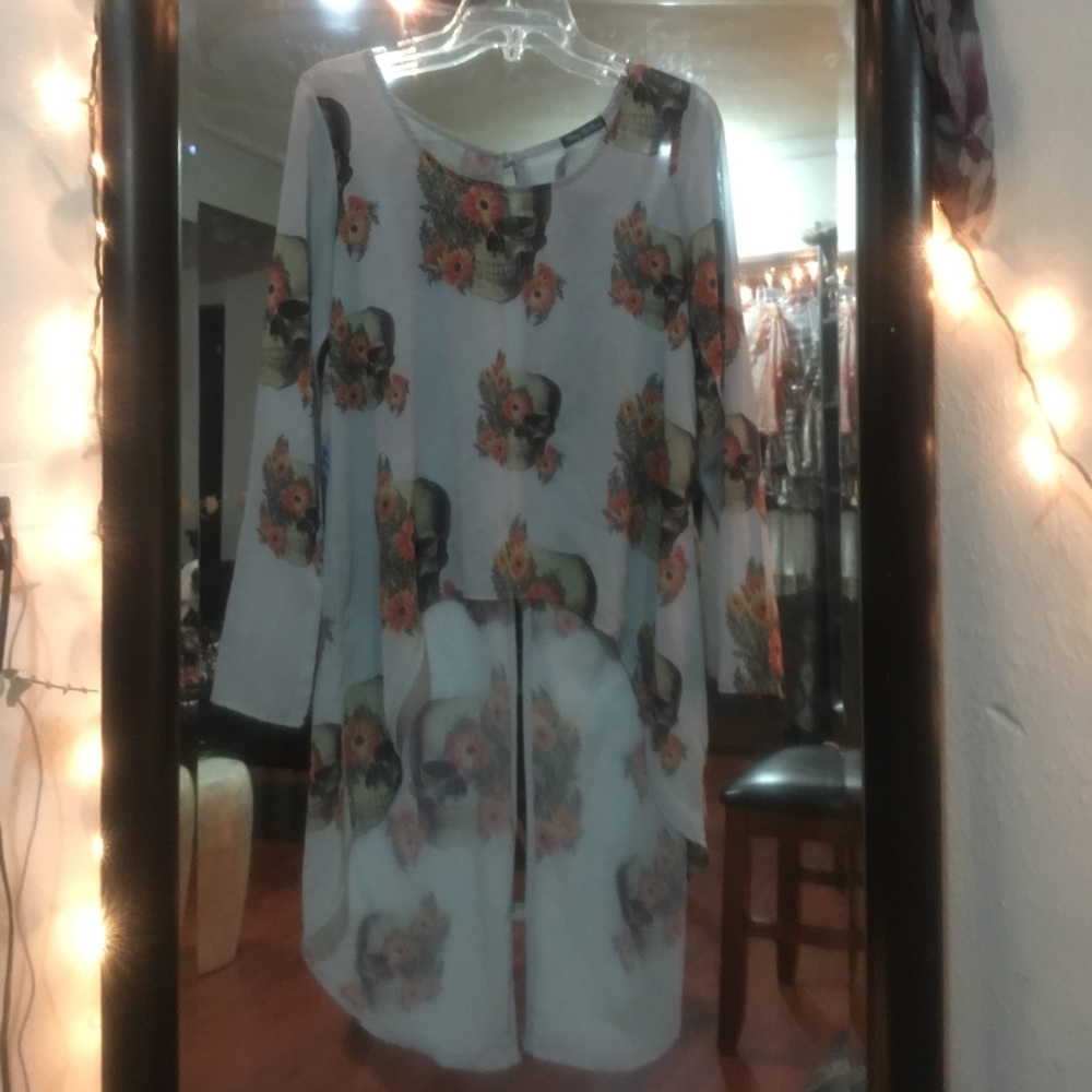 Skull Chiffon Tunic!!☠️🥀🥀