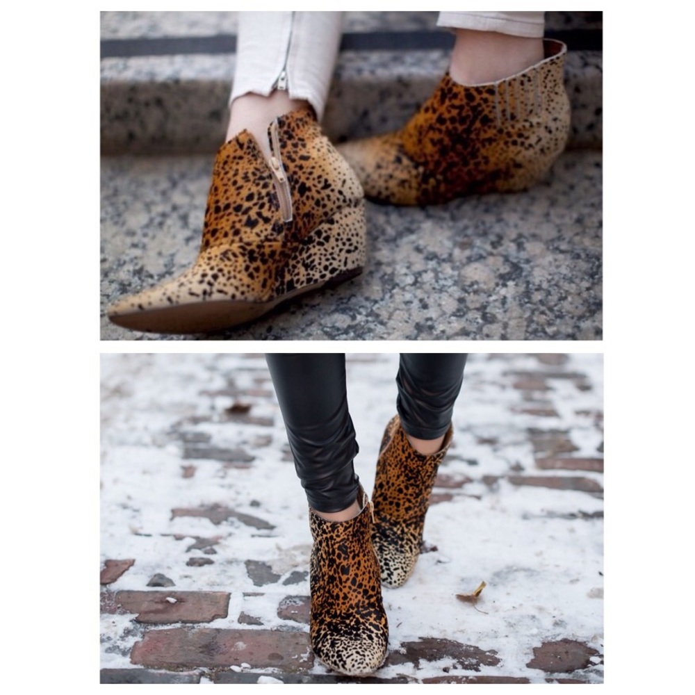 Nugent ponyhair ankle boot in leopard print