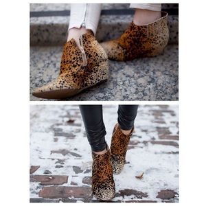 Nugent ponyhair ankle boot in leopard print