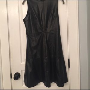 She + Sky black leather shift