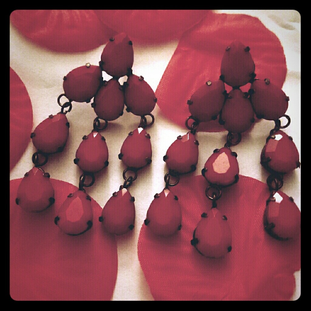 Rose Red Dangled Valentine Earrings