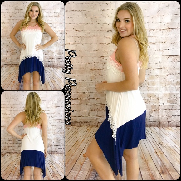 CLEARANCE‼️ NWT Color Block Lace Trim Dress - Picture 2 of 6