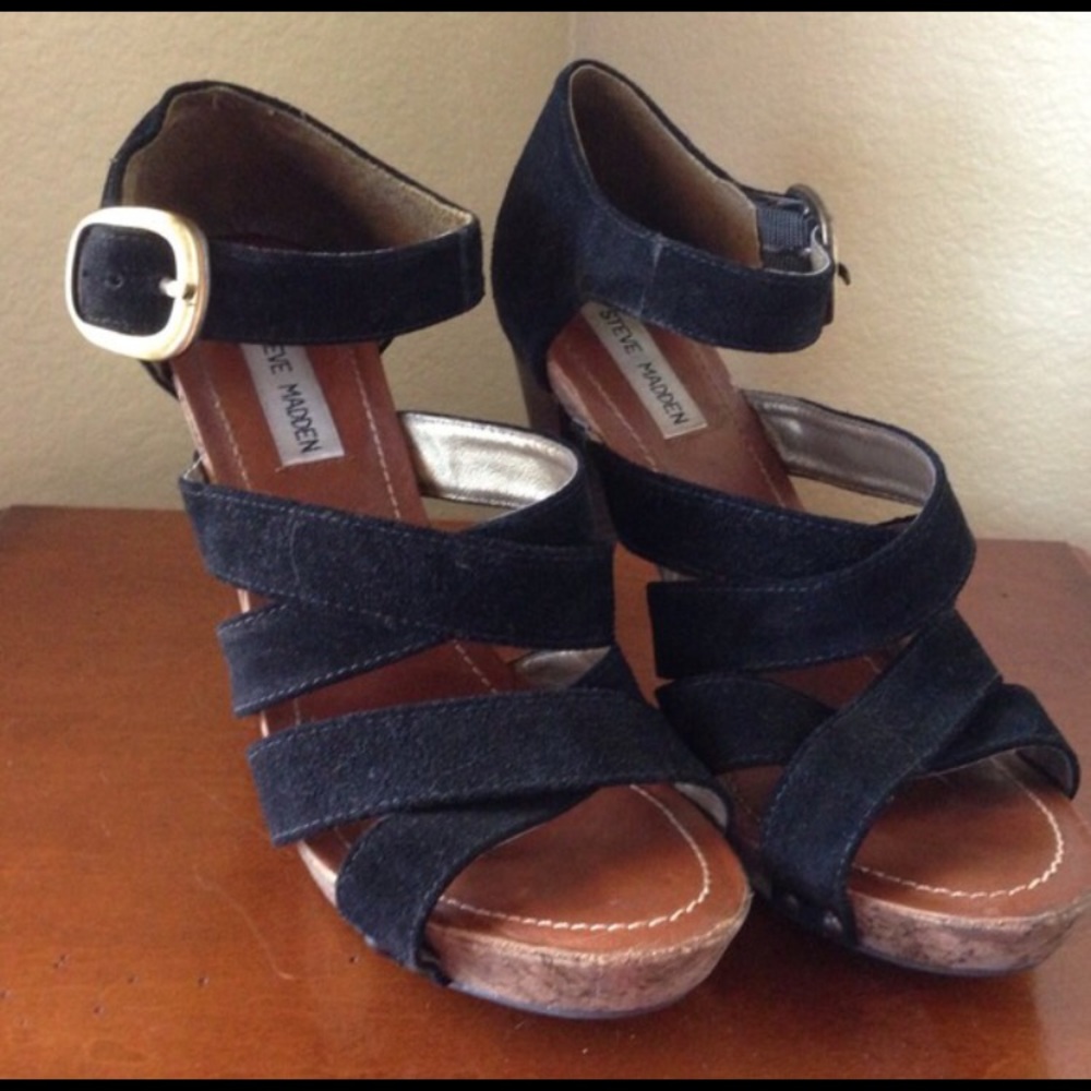 Suede strap heels