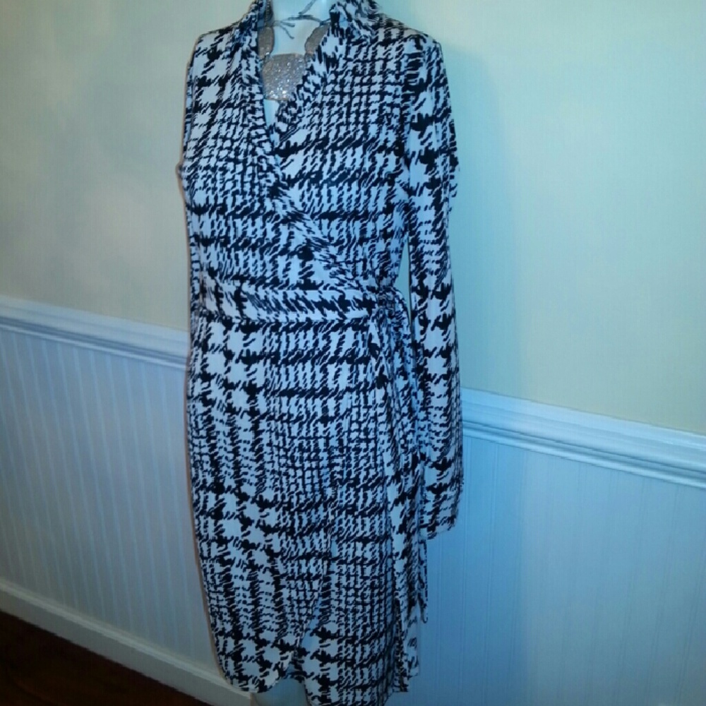 The Limited black and white wrap dress