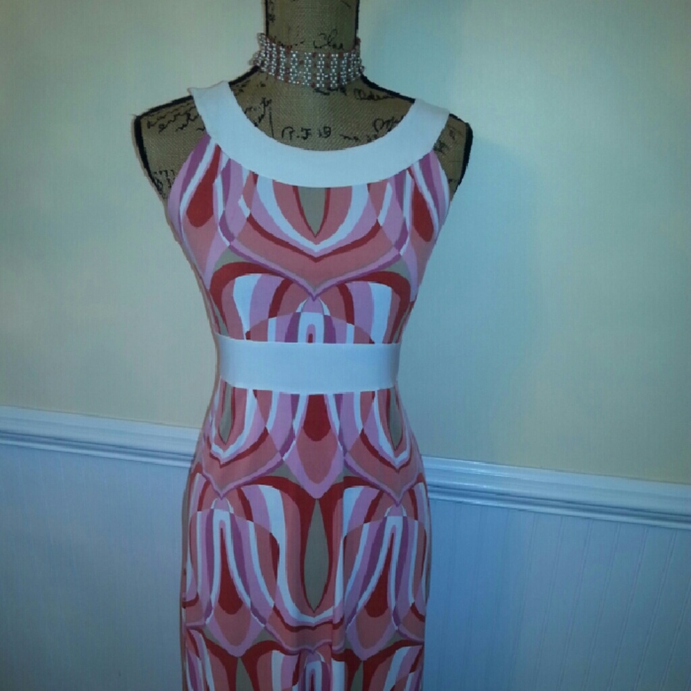 Multi shades of pink and white dress.