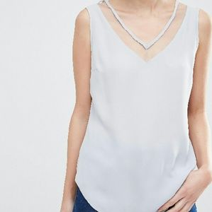 NWT Asos Petite Grey Mesh Tank