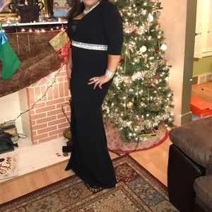 Beautiful black dress ballgown fits size 10/12